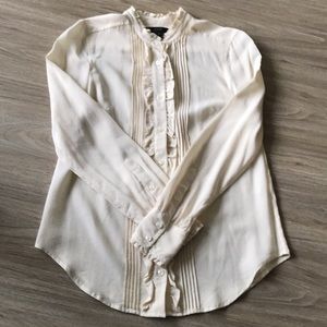 J. Crew cream silk button down shirts
